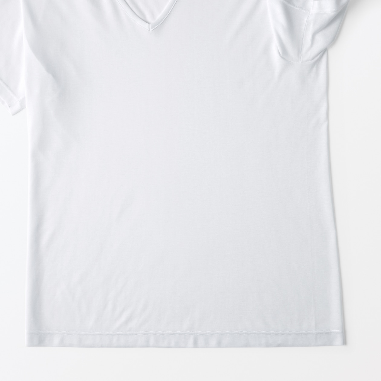 紳士　脇に縫い目のない　なめらか　Ｖネック半袖Ｔシャツ