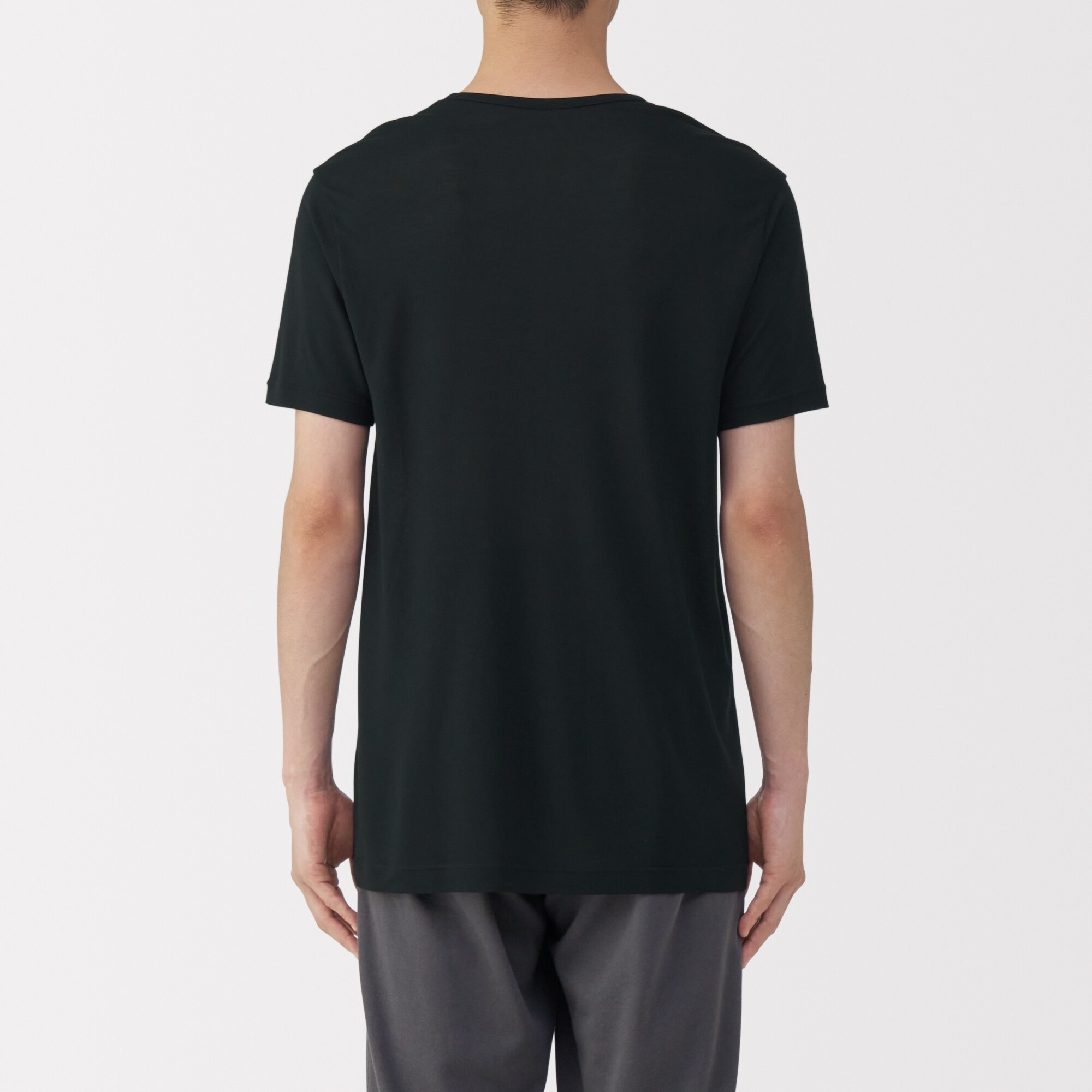 紳士　脇に縫い目のない　なめらか　Ｖネック半袖Ｔシャツ