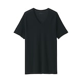 紳士　脇に縫い目のない　なめらか　Ｖネック半袖Ｔシャツ