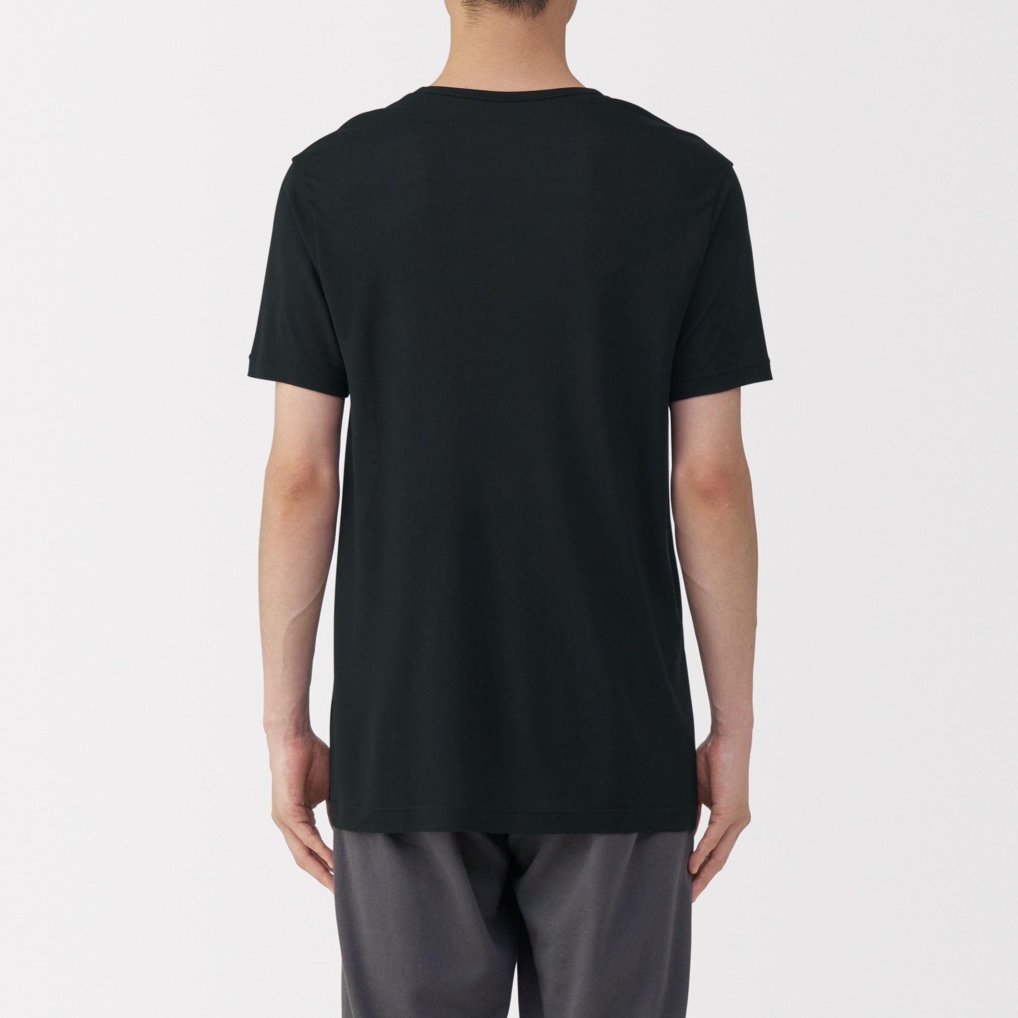 紳士　脇に縫い目のない　なめらか　Ｖネック半袖Ｔシャツ