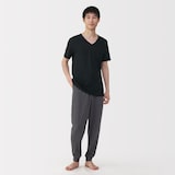 紳士　脇に縫い目のない　なめらか　Ｖネック半袖Ｔシャツ