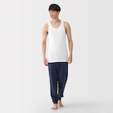 紳士　脇に縫い目のない　２枚組み　リブ編みタンクトップ