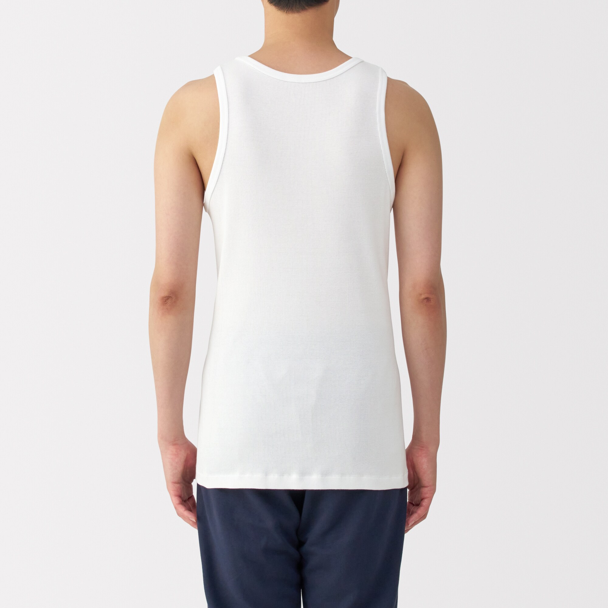 紳士 脇に縫い目のない 2枚組み リブ編みタンクトップ | 無印良品