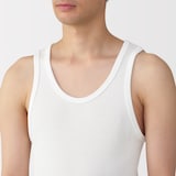 紳士　脇に縫い目のない　２枚組み　リブ編みタンクトップ