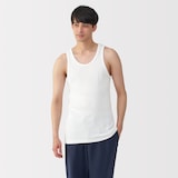 紳士　脇に縫い目のない　２枚組み　リブ編みタンクトップ