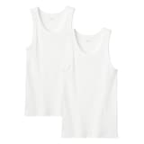 紳士　脇に縫い目のない　２枚組み　リブ編みタンクトップ