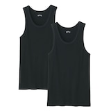 紳士　脇に縫い目のない　２枚組み　リブ編みタンクトップ