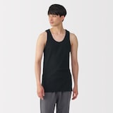 紳士　脇に縫い目のない　２枚組み　リブ編みタンクトップ