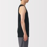 紳士　脇に縫い目のない　２枚組み　リブ編みタンクトップ