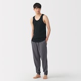 紳士　脇に縫い目のない　２枚組み　リブ編みタンクトップ