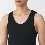 紳士　脇に縫い目のない　２枚組み　リブ編みタンクトップ