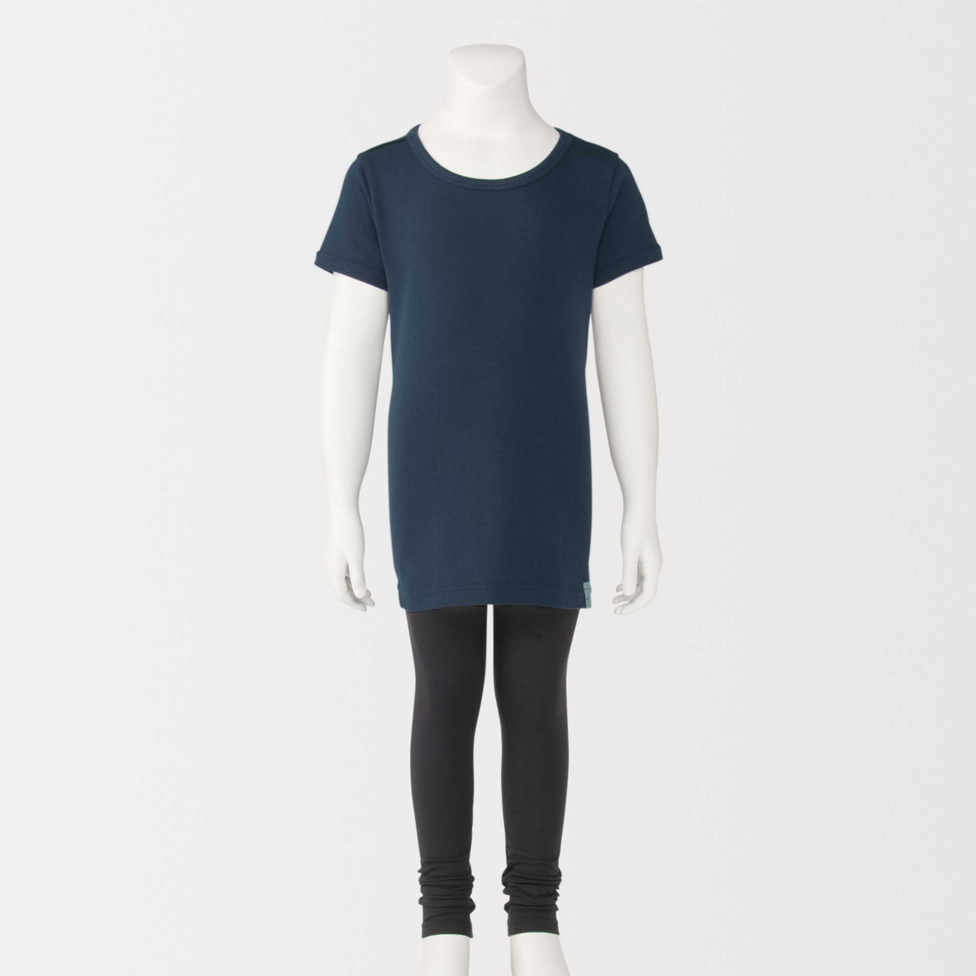 キッズ　フライス編みクルーネック半袖Ｔシャツ【インナー】