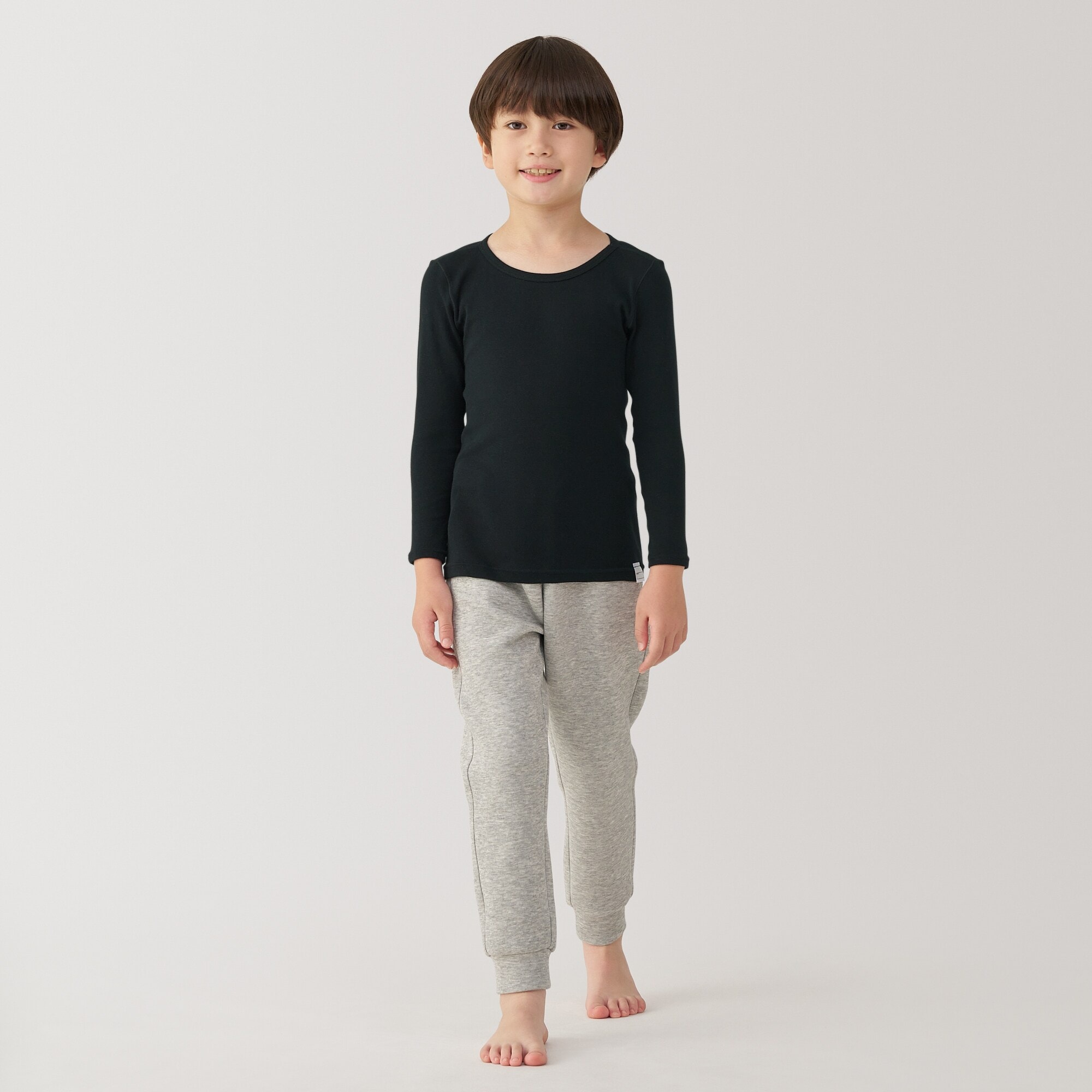 キッズ　あったか綿　クルーネック長袖Ｔシャツ