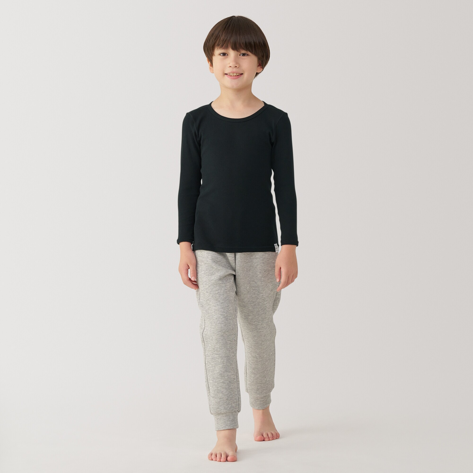 キッズ　あったか綿　クルーネック長袖Ｔシャツ