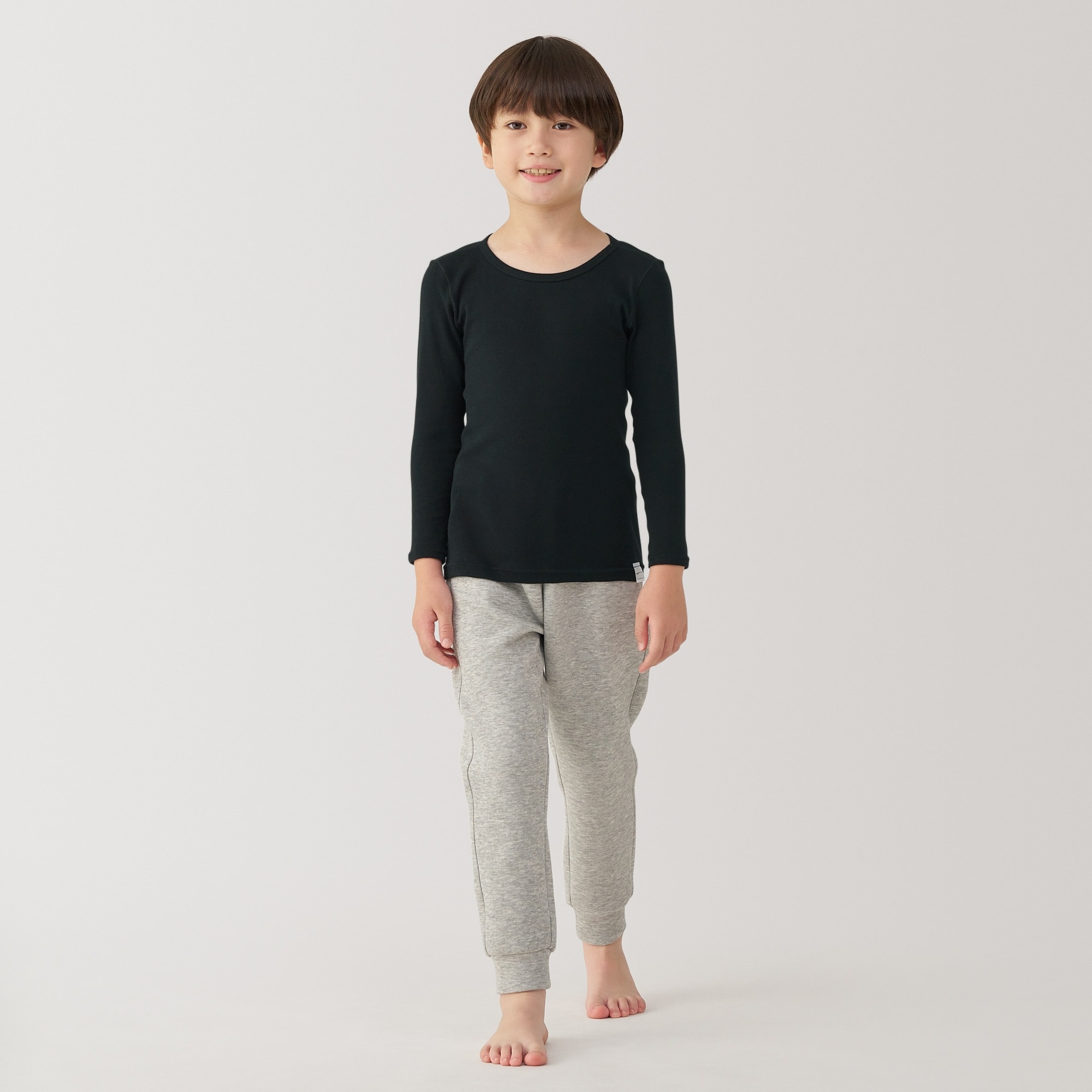 キッズ　あったか綿　クルーネック長袖Ｔシャツ