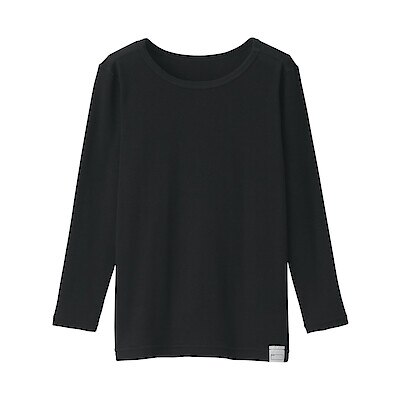 キッズ　あったか綿　クルーネック長袖Ｔシャツ