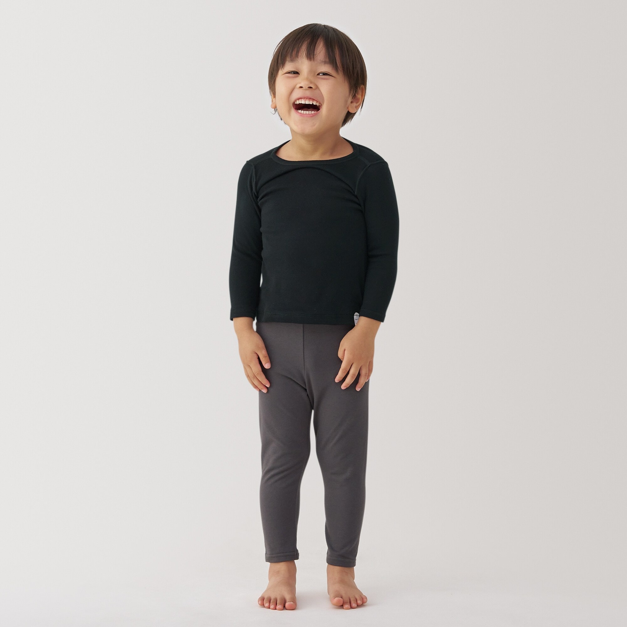 ベビー　あったか綿　クルーネック長袖Ｔシャツ