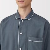 紳士　脇に縫い目のない　二重ガーゼ長袖パジャマ