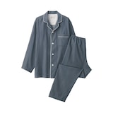 紳士　脇に縫い目のない　二重ガーゼ長袖パジャマ