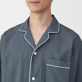 紳士　脇に縫い目のない　二重ガーゼ長袖パジャマ
