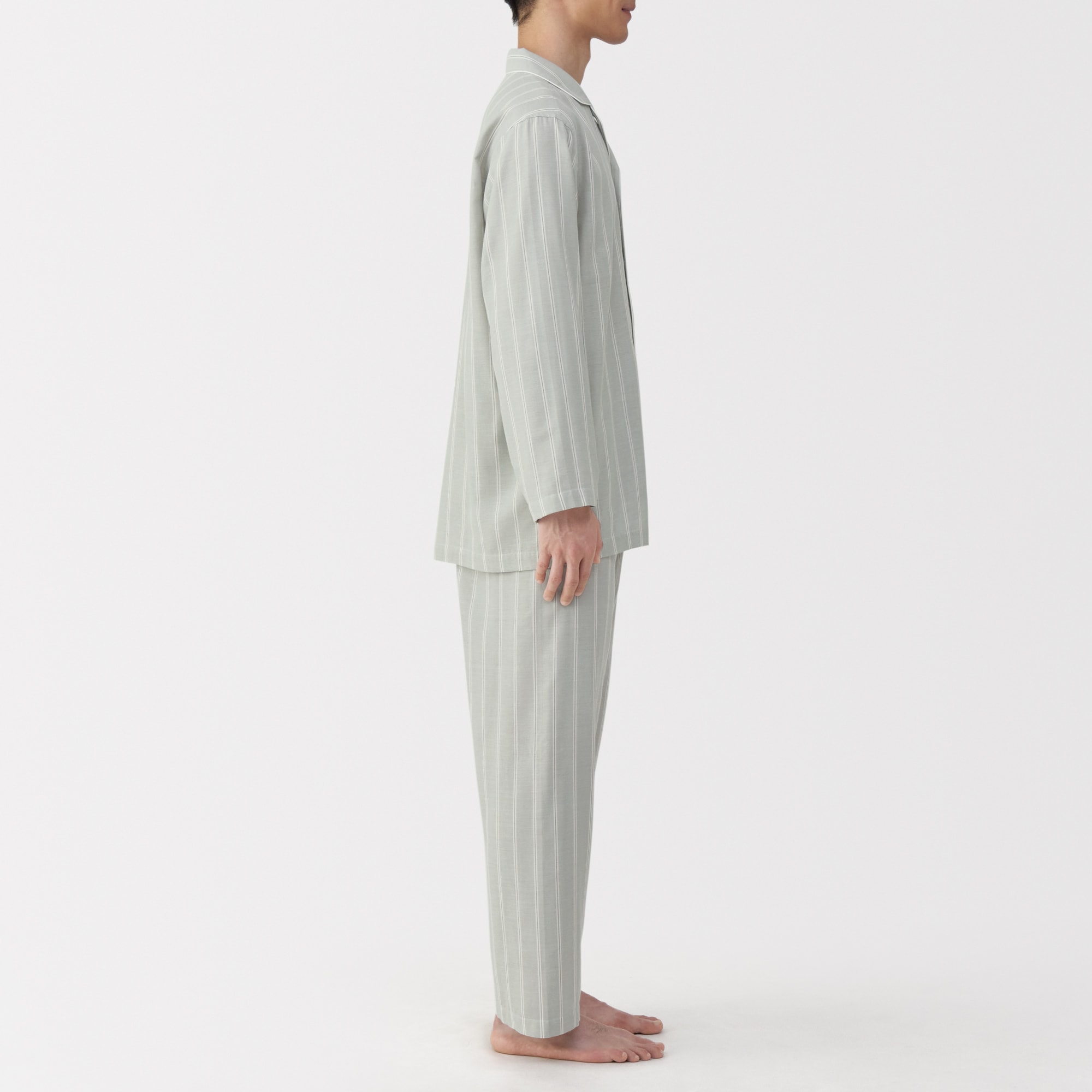 紳士 脇に縫い目のない 二重ガーゼ長袖パジャマ | 無印良品