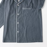 紳士　脇に縫い目のない　二重ガーゼ長袖パジャマ