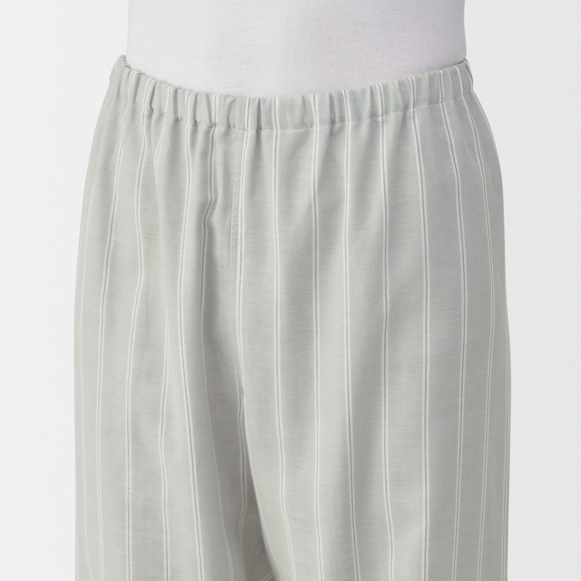 紳士　脇に縫い目のない　二重ガーゼ長袖パジャマ