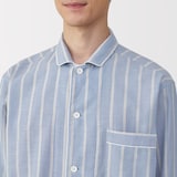 紳士　脇に縫い目のない　二重ガーゼ長袖パジャマ