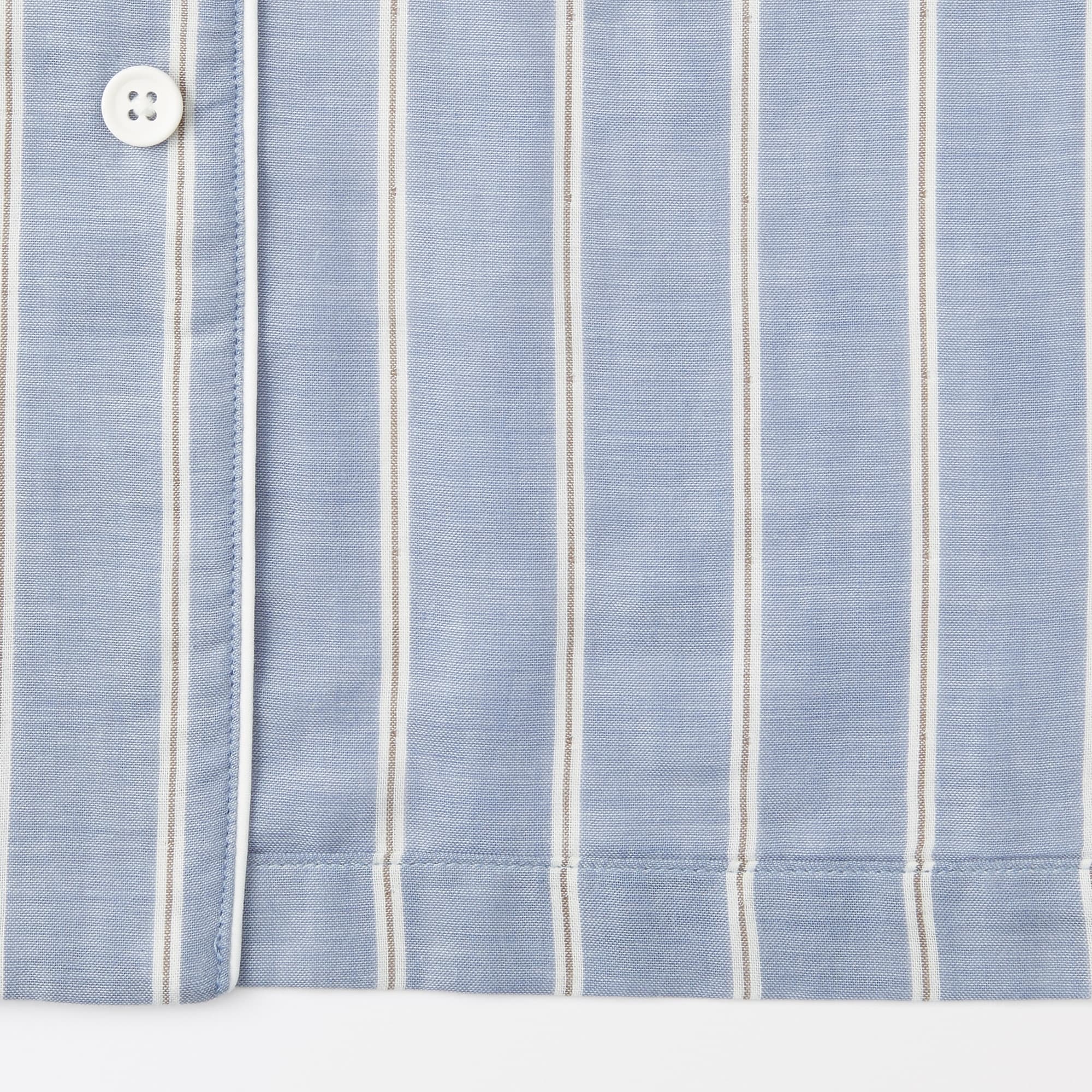 紳士　脇に縫い目のない　二重ガーゼ長袖パジャマ