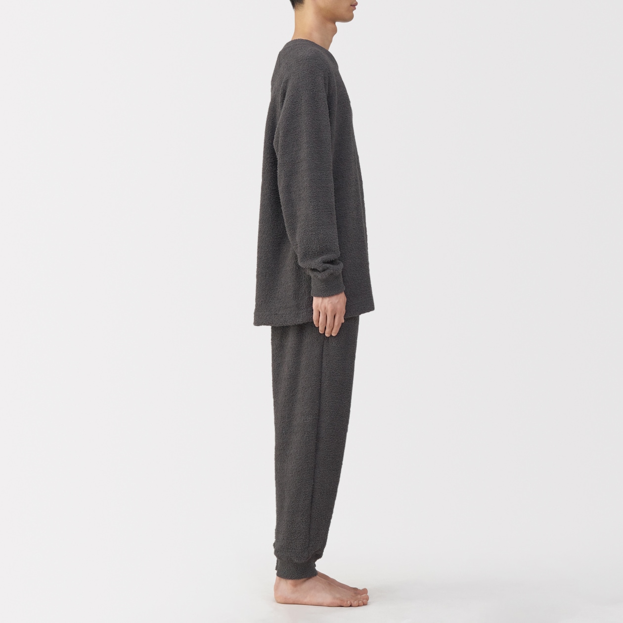 紳士　なめらかニットフリース　長袖ルームウェアセット