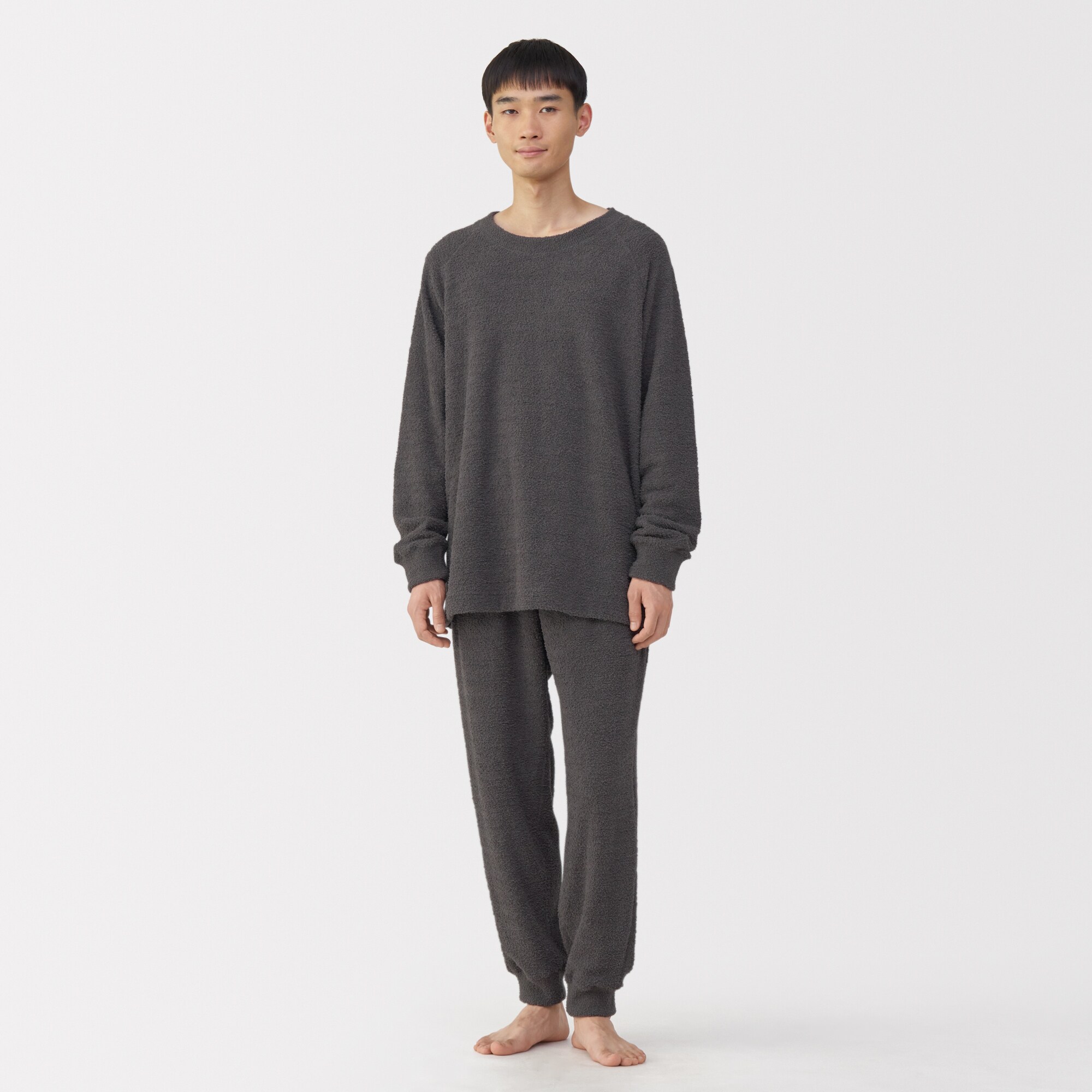 紳士　なめらかニットフリース　長袖ルームウェアセット