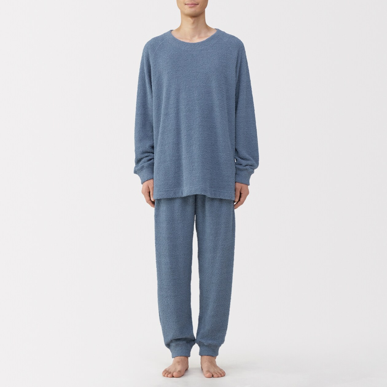 紳士　なめらかニットフリース　長袖ルームウェアセット