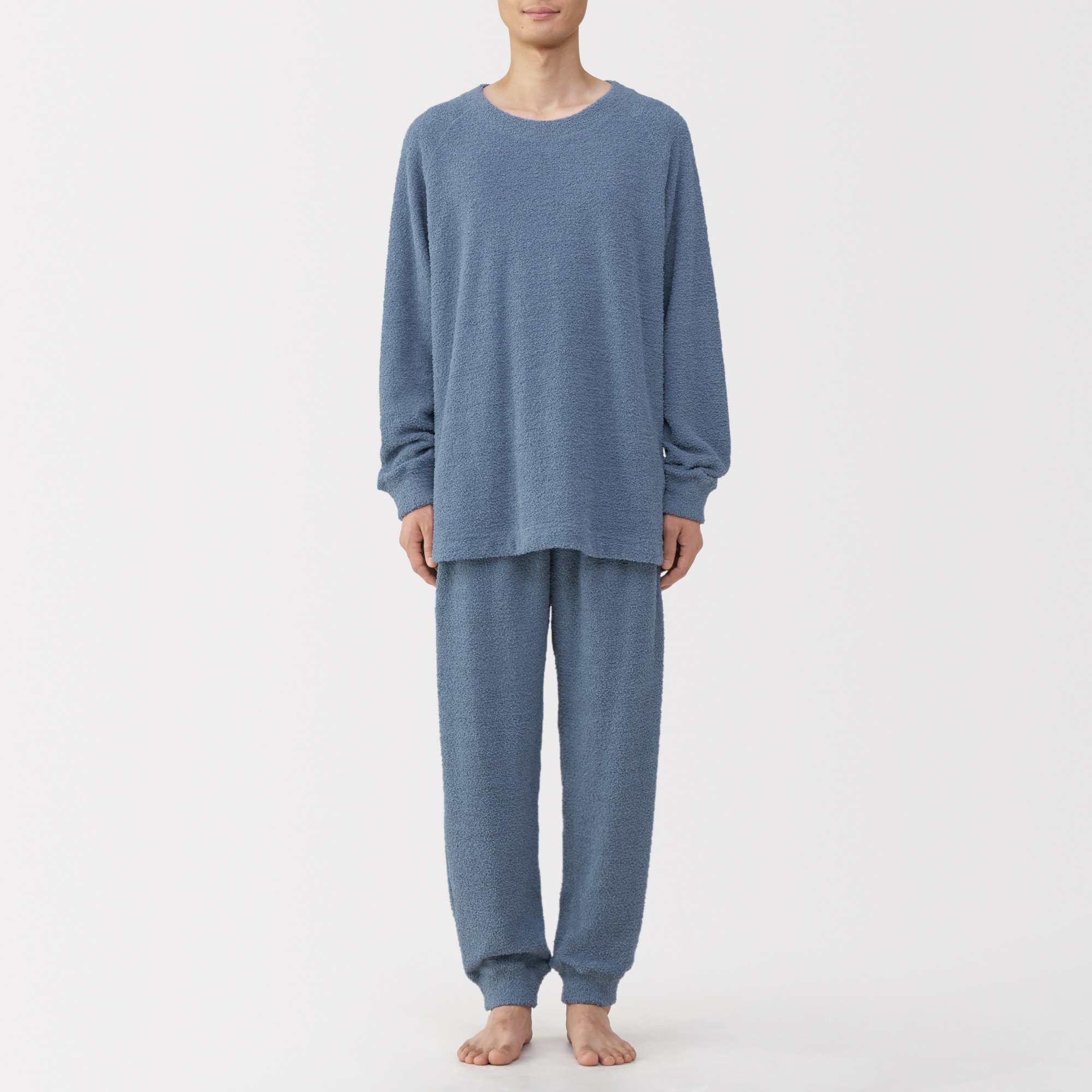 紳士　なめらかニットフリース　長袖ルームウェアセット