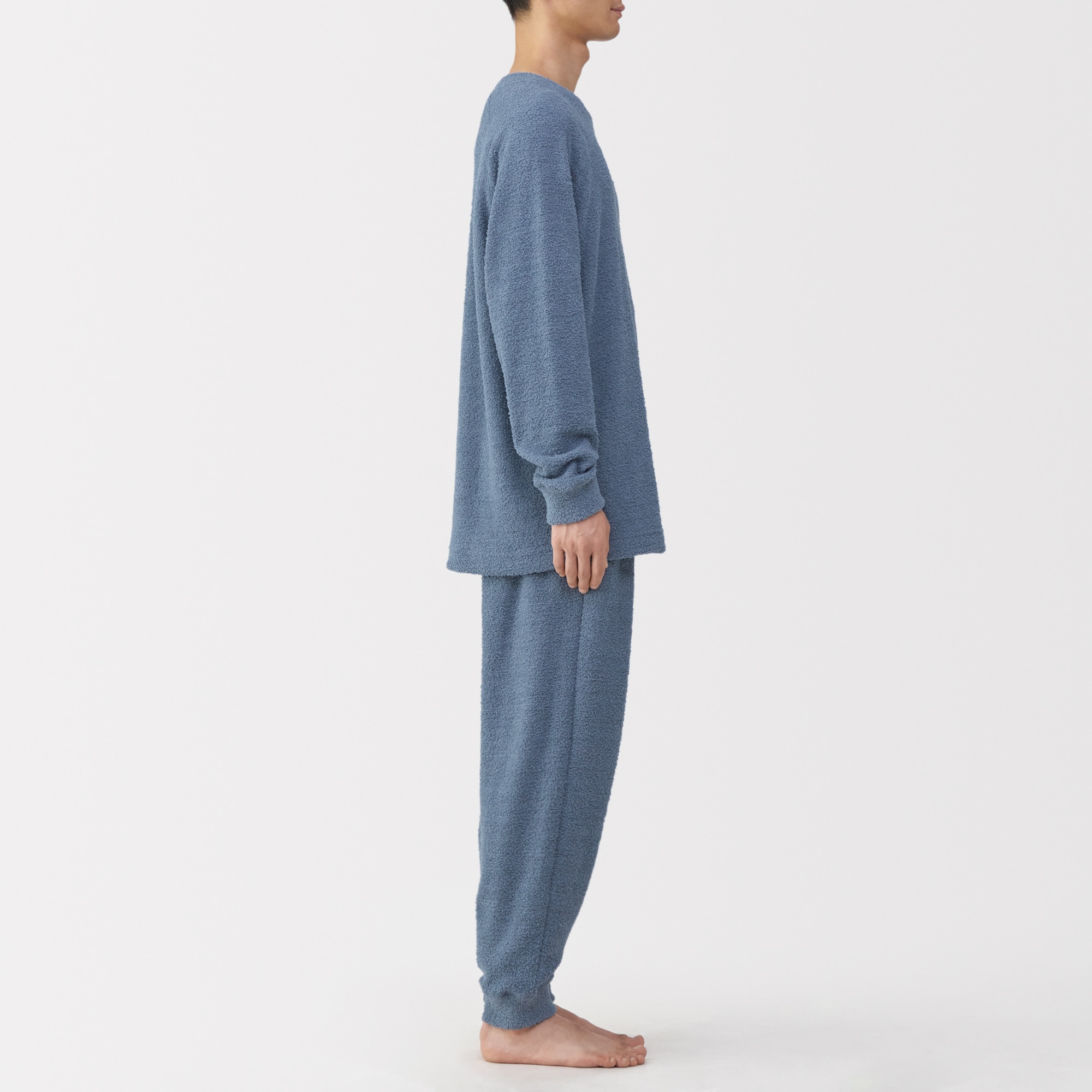 紳士　なめらかニットフリース　長袖ルームウェアセット