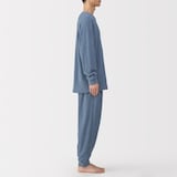 紳士　なめらかニットフリース　長袖ルームウェアセット