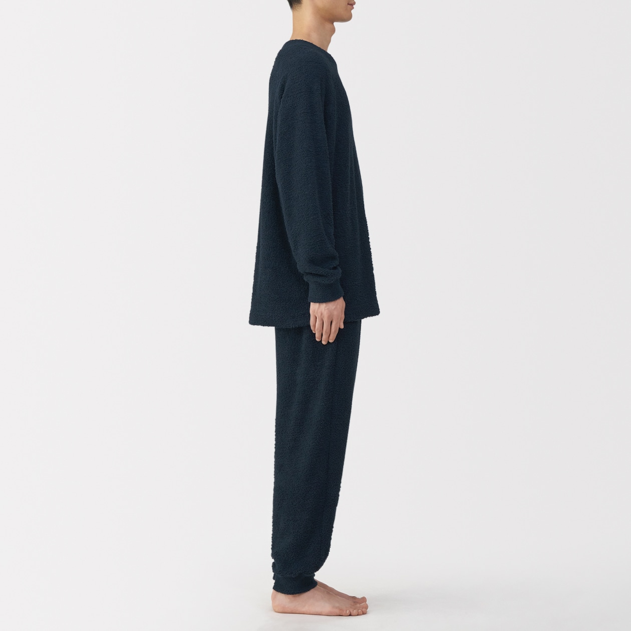 紳士　なめらかニットフリース　長袖ルームウェアセット