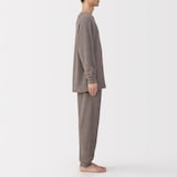 紳士　なめらかニットフリース　長袖ルームウェアセット