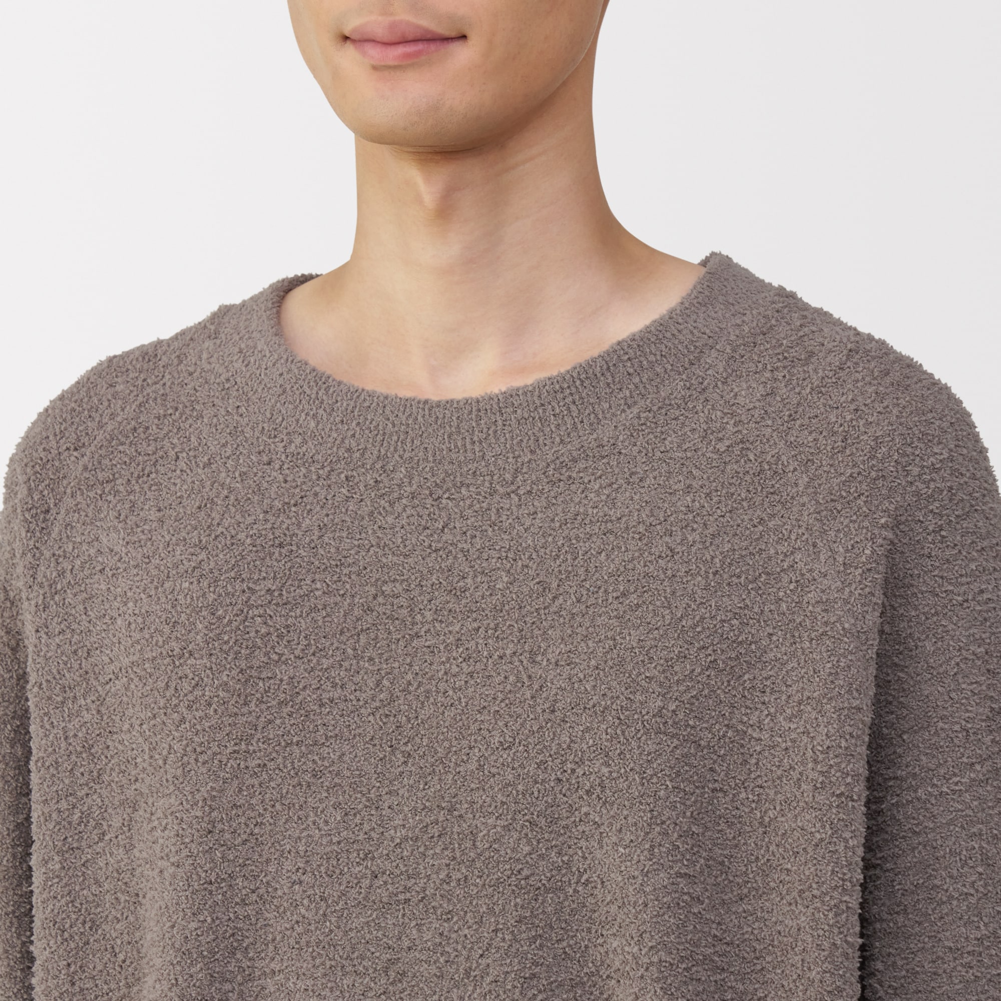 紳士　なめらかニットフリース　長袖ルームウェアセット