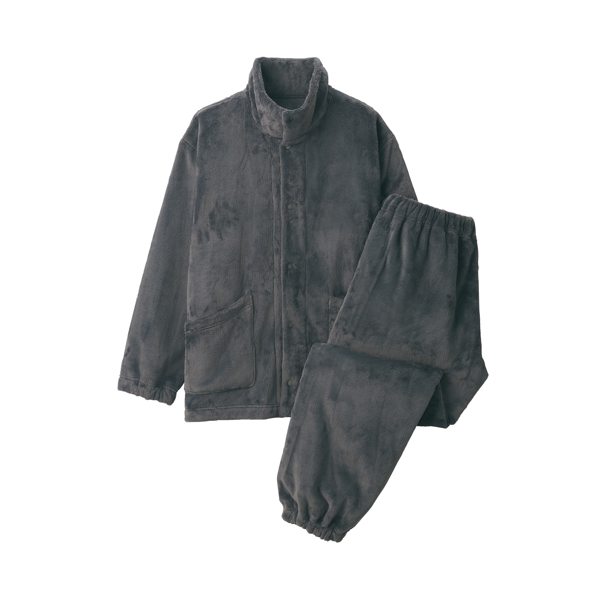 紳士　静電気が起きにくい　着る毛布　スタンドカラー長袖パジャマ