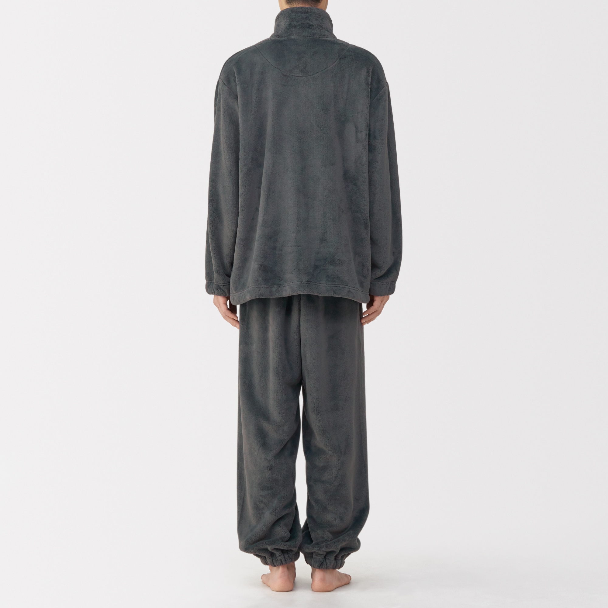 紳士　静電気が起きにくい　着る毛布　スタンドカラー長袖パジャマ