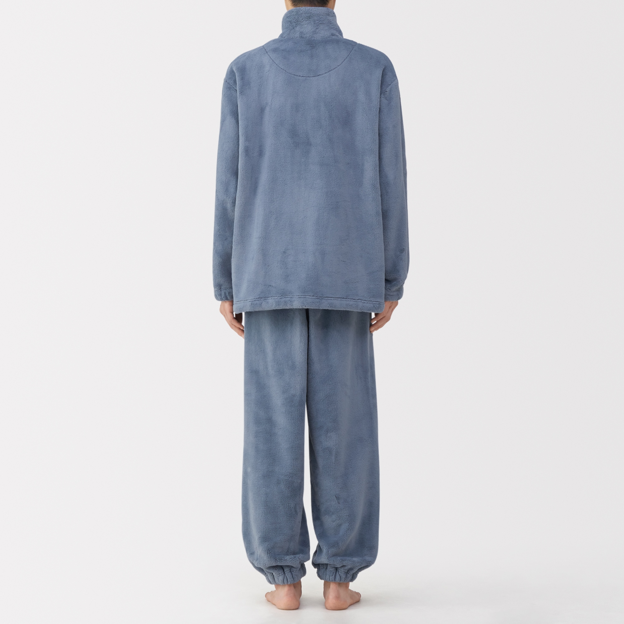 紳士 静電気が起きにくい 着る毛布 スタンドカラー長袖パジャマ | 無印良品