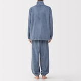 紳士　静電気が起きにくい　着る毛布　スタンドカラー長袖パジャマ