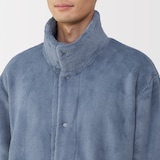 紳士　静電気が起きにくい　着る毛布　スタンドカラー長袖パジャマ