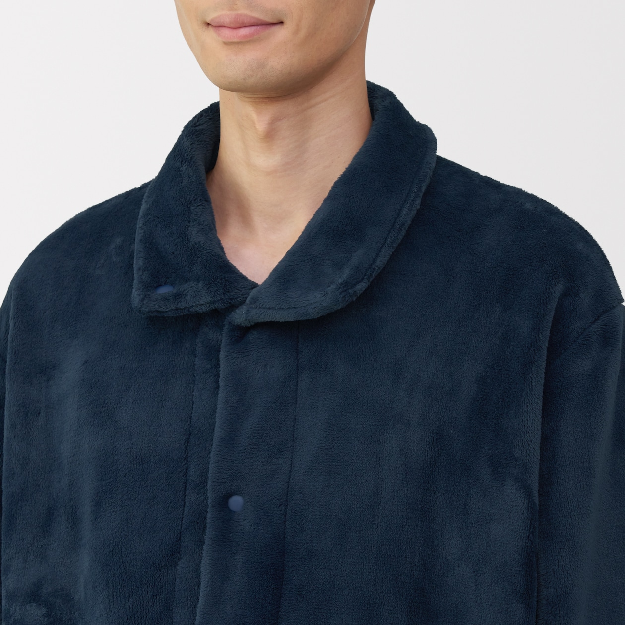 紳士　静電気が起きにくい　着る毛布　スタンドカラー長袖パジャマ