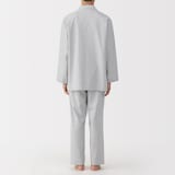 紳士　脇に縫い目のない　フランネル長袖パジャマ