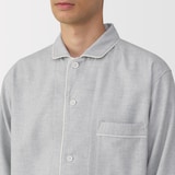 紳士　脇に縫い目のない　フランネル長袖パジャマ