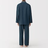紳士　脇に縫い目のない　フランネル長袖パジャマ