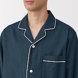 紳士　脇に縫い目のない　フランネル長袖パジャマ