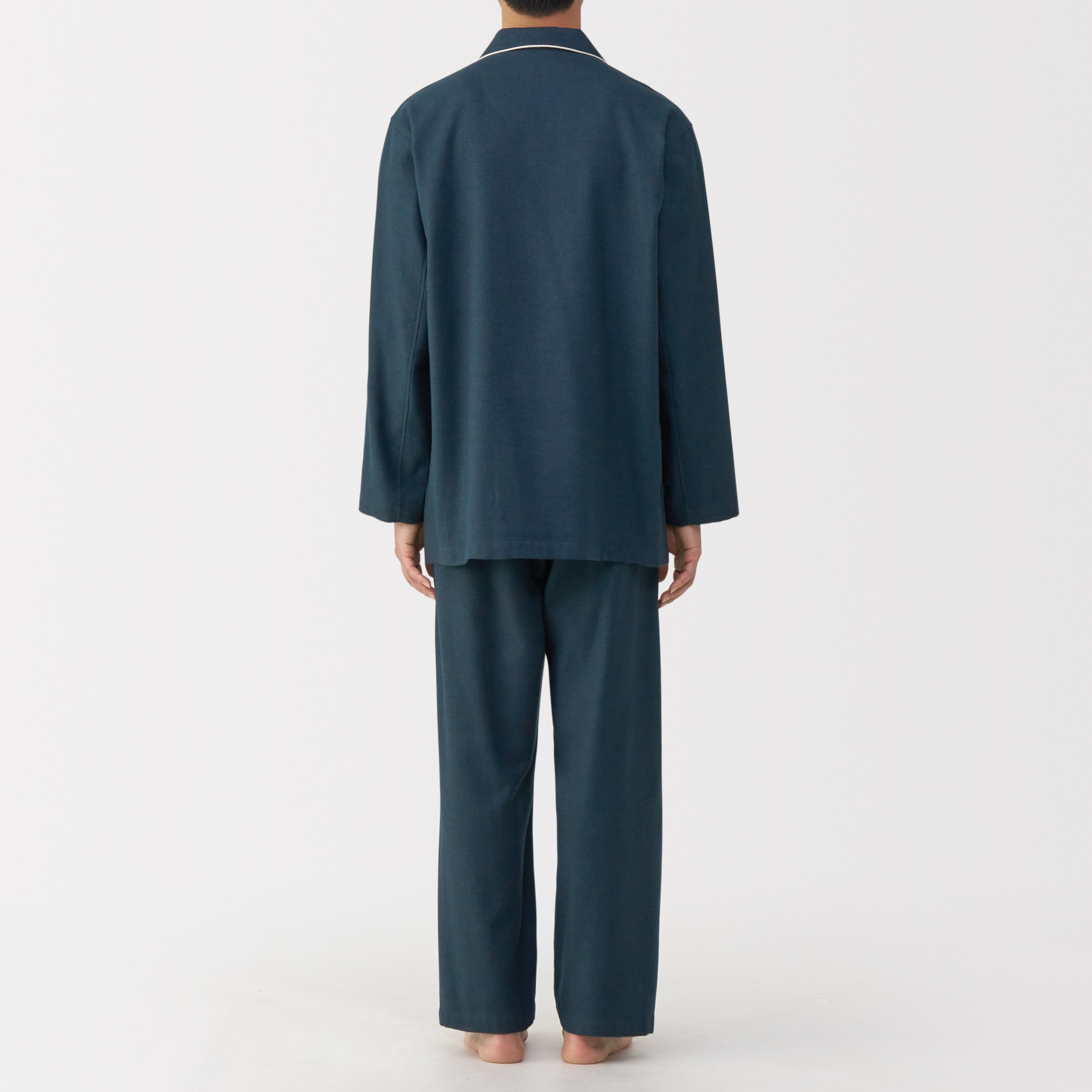 紳士　脇に縫い目のない　フランネル長袖パジャマ