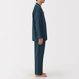 紳士　脇に縫い目のない　フランネル長袖パジャマ